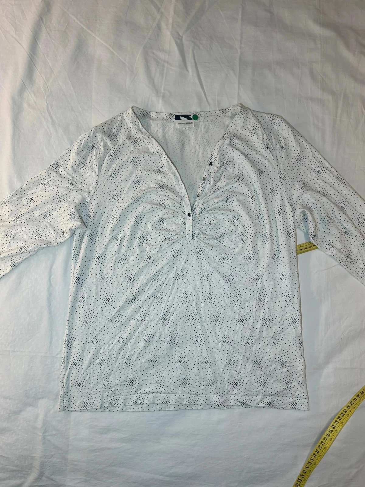 Blouse à manches longues blanc noir un jour ailleurs